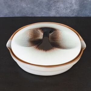 Handmade Peter Potts Art Pottery Two Quart Casserole Oval Covered Dish